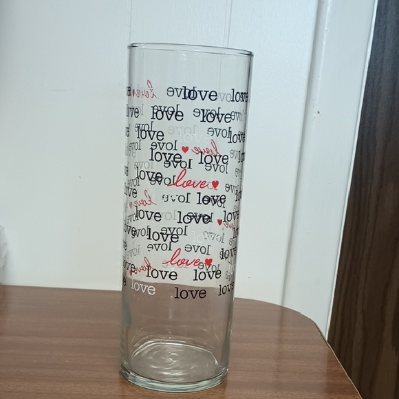 Other - Love Themed Glass Vase